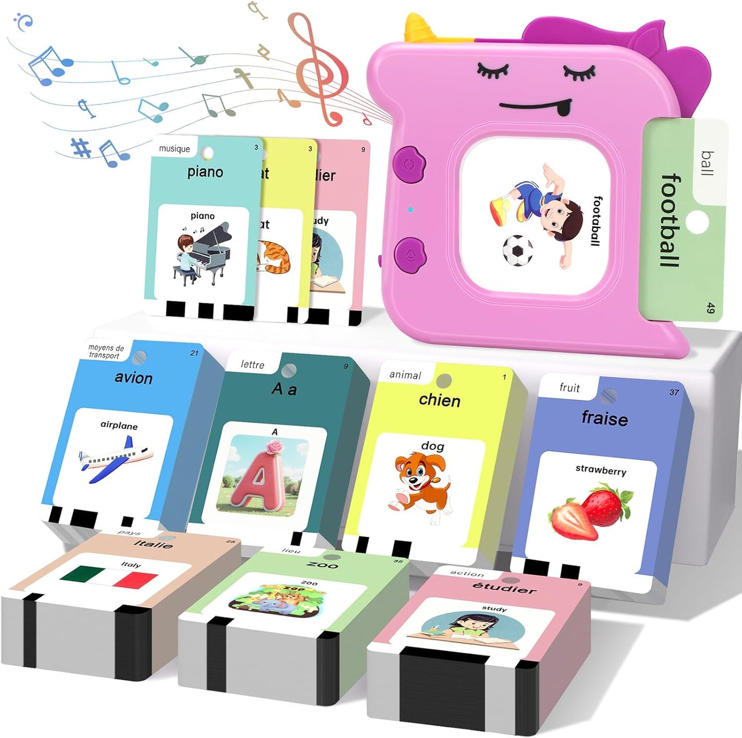 Spanish and English Talking Flash Cards for Toddlers 1 2 3 4 5 6 Year Olds, 420 Sight Words, Montessori Learning Toys, Pocket Speech Therapy Toys, Sensory Preschool Educational Birthday Gift
