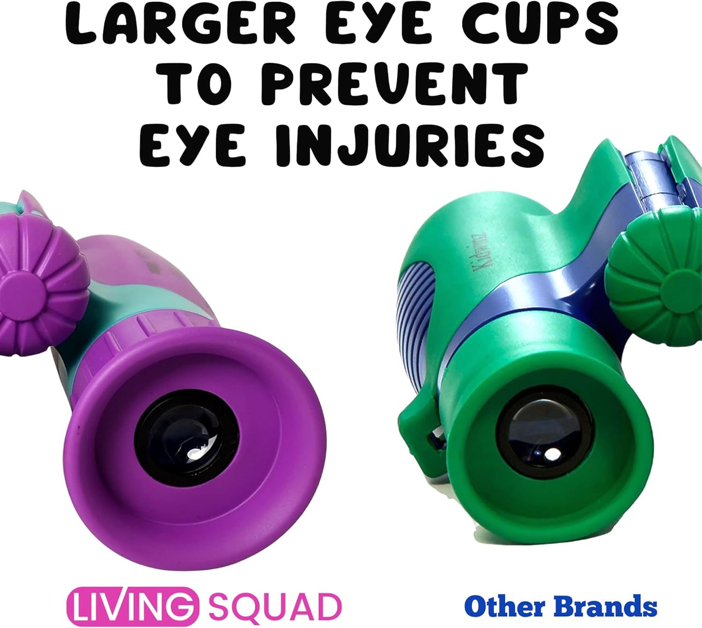 Kids Binoculars 8x21 Shockproof Green - Ages 3-12 with Case Neck Strap Compass Carabiner | High Resolution Optics for Bird Watching Camping Hiking | Birthday Gift Boys Girls