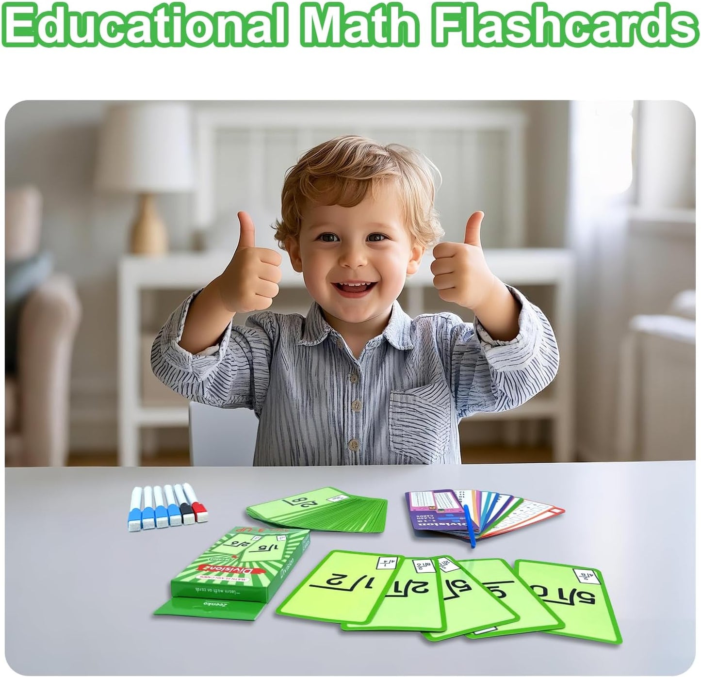 1-12 Math Flash Cards with 6 Dry Erase Pens, 15Pcs Big Multiplication Flash Cards + 36 Pcs Random Double-Sided Multiplication Practice Cards, Educational Math Flashcards for Kids Ages 6+