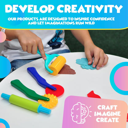 DIMROM Clay and Play Dough Tools 12 Piece Set - Ages 3 & Up (12pcs)