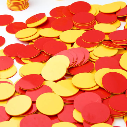 TOMMYHOME Plastic Two-Color Counter,Red/Yellow Two Side 1000 PCS,Counting Manipulatvies, Math Counters for Kids, Counting Chips
