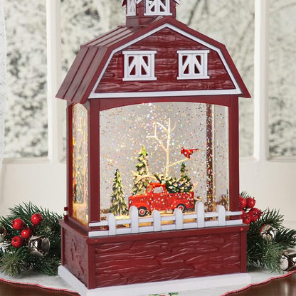 Eldnacele Musical Snow Globe Lantern with Timer, Lighted USB/Battery Operated Swirling Singing Water Glittering Lantern, Snow Globes for Adults and Kids Christmas Decoration- Santa