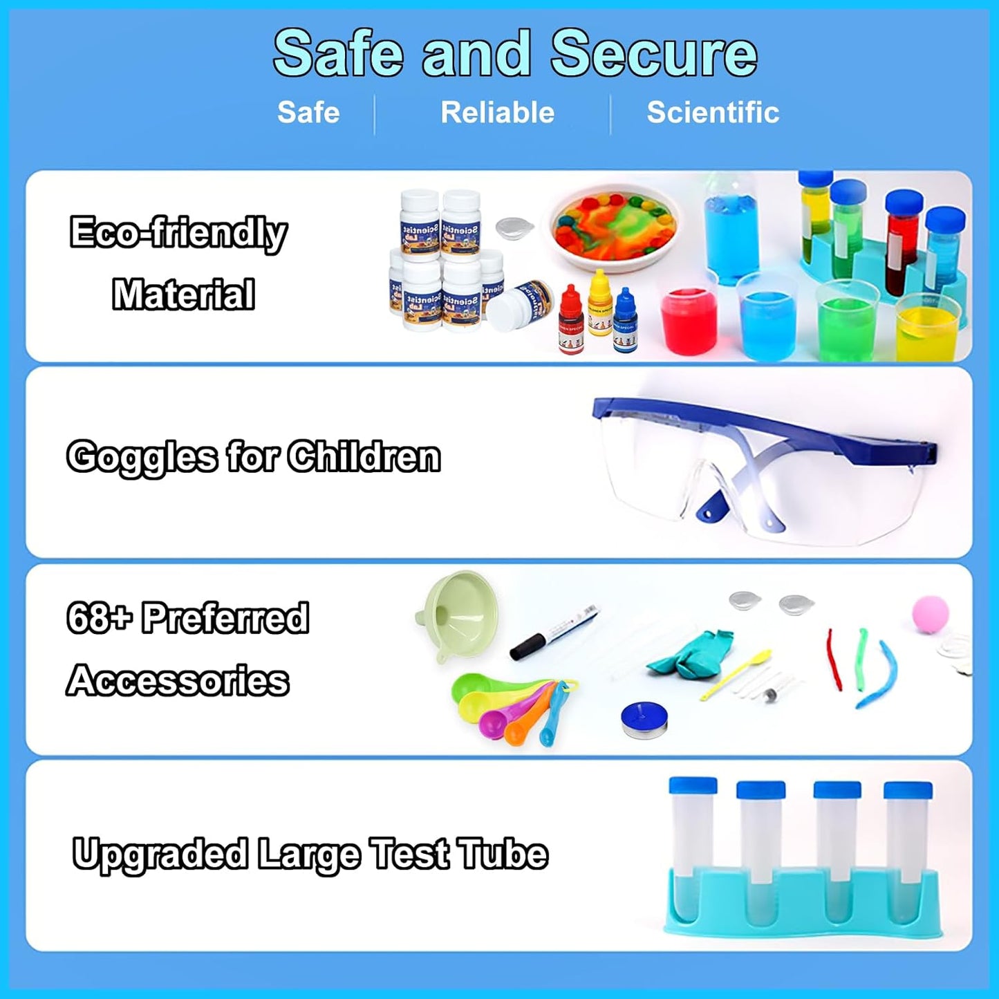 EXBEPE Science Kits for Kids 72+ Science Lab Experiments Erupting Volcano,Rainbow Rain,Artificial Snow Magic Chemistry Toy DIY Science Educational Learning Kit for Boys Girls