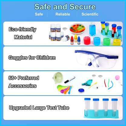 EXBEPE Science Kits for Kids 72+ Science Lab Experiments Erupting Volcano,Rainbow Rain,Artificial Snow Magic Chemistry Toy DIY Science Educational Learning Kit for Boys Girls