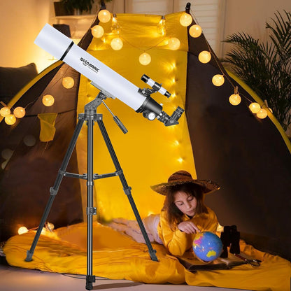 Telescope for Adults High Powered, 80mm Aperture 900mm Professional Refractor Telescope for Adults & Beginners, Compact and Portable Travel Telescopio with Carrying Bag and Designed Phone Adapter