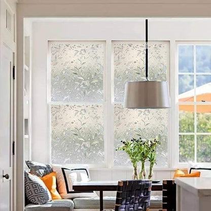 LEMON CLOUD Window Film, Decorative Window Privacy Film, Window Film Privacy Static Cling Frosted, Anti-UV Sun Blocker Heat Control for Home(Grayish Black, 17.5 x 78.7 inches)