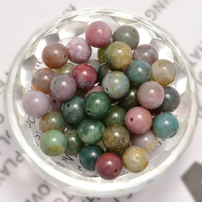 NCB 100pcs Original Natural Stone Beads Gemstone Round Loose Beads 6mm 8mm 10mm (Blue Aventurine, 6mm 100Beads) - Colors B