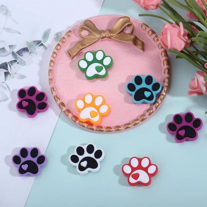 10Pcs Animal Silicone Beads for Keychain Making Cute Puppy Focal Beads for Pens Dalmatian Dog Animal Focals for Bracelets Necklace Earrings Jewelry Making