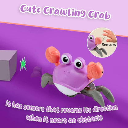 Crawling Crab Gear Set Toy - Tummy Time Musical Crab Toys Stacking & Building Blocks Educational STEM Game for Toddlers & Kids 3-5, 1 2 3 Yr Old Birthday Gift Christmas Stuff for 0-36 Month Boys Girls