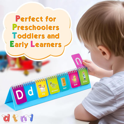 Alphabet Learning Flip Chart Toddler ABC Learning Toys for Kids Ages 3-5, Matching Letter Game Lowercase & Uppercase Alphabet Flash Cards, Kindergarten Preschool Classroom Learning Activities