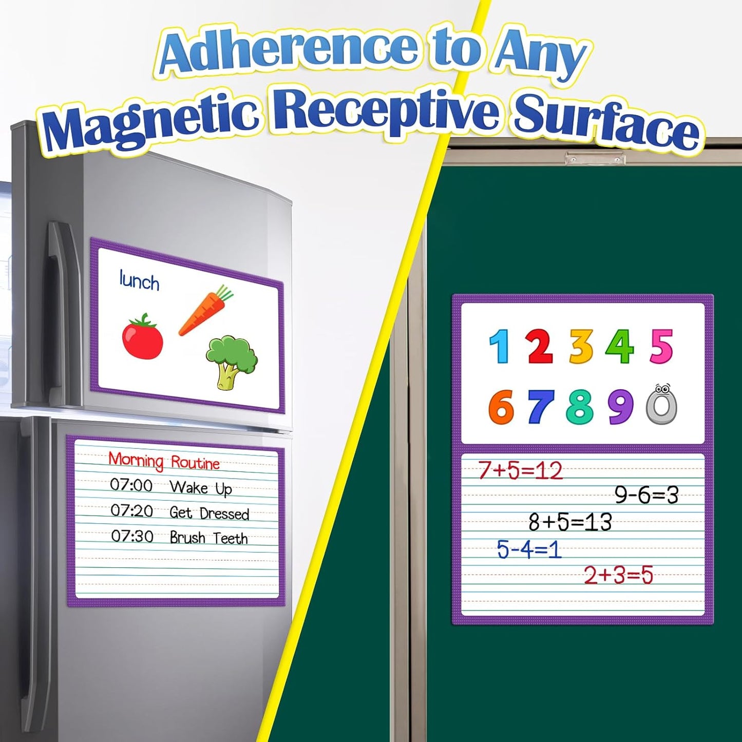 Aizweb Giant Magnetic Lined Notebook Paper,2 Dry Erase Sheets,Total Area 17" x 21.5",Handwriting Practice for Classroom Whiteboard,Chart Paper Teacher Must Have Homeschool Teaching Supplies