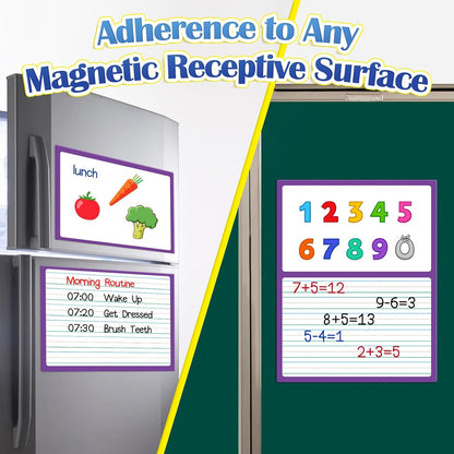 Aizweb Giant Magnetic Lined Notebook Paper,2 Dry Erase Sheets,Total Area 17" x 21.5",Handwriting Practice for Classroom Whiteboard,Chart Paper Teacher Must Have Homeschool Teaching Supplies