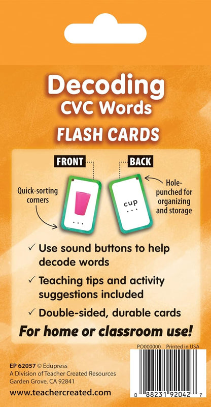 Decoding CVC Words Flash Cards (EP62057)