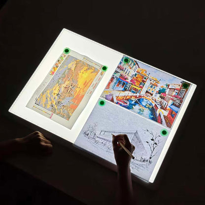 TOHETO Rechargeable A3 Light Pad for Diamond Painting, Ultra Bright Tracing Light Box for Drawing, Wireless Lightbox for Tracing and Drawing, Cordless Diamond Art Light Board for Sketching (Black)