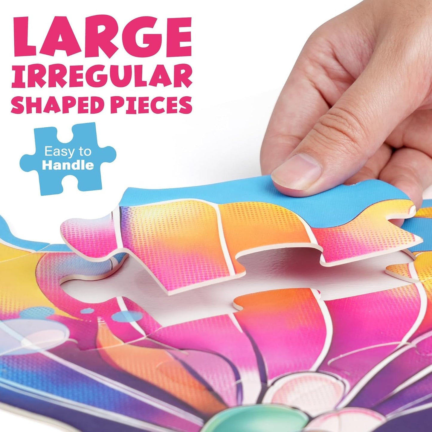 BenBen Floor Puzzles for Kids, 52 Piece Jumbo Mermaid Puzzle for Kids Ages 4-6, Large Jigsaw Puzzle for Toddlers 3-5, Mermaid Toys Birthday Gift for Girls Boys