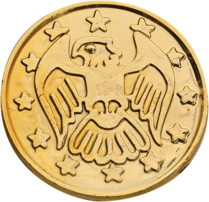 Beistle 200 Piece Embossed Plastic Coins For Pirate Treasure Chest Favors, Casino Theme Decorations