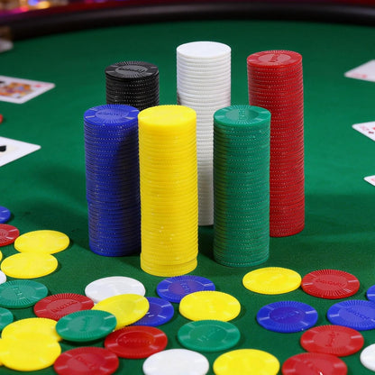 480Pcs Plastic Poker Chips Bulk Poker Card Game Chips Counting Markers for Game Play Learning Math Counting Kids Teaching Rewards（3CM/1.18Inch in Diameter,6 Colors）