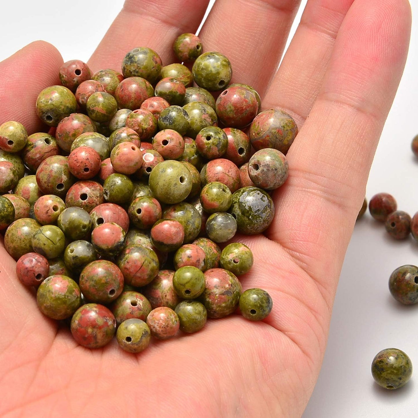 NCB 100pcs Original Natural Stone Beads Gemstone Round Loose Beads 6mm 8mm 10mm (Blue Aventurine, 6mm 100Beads) - Colors A