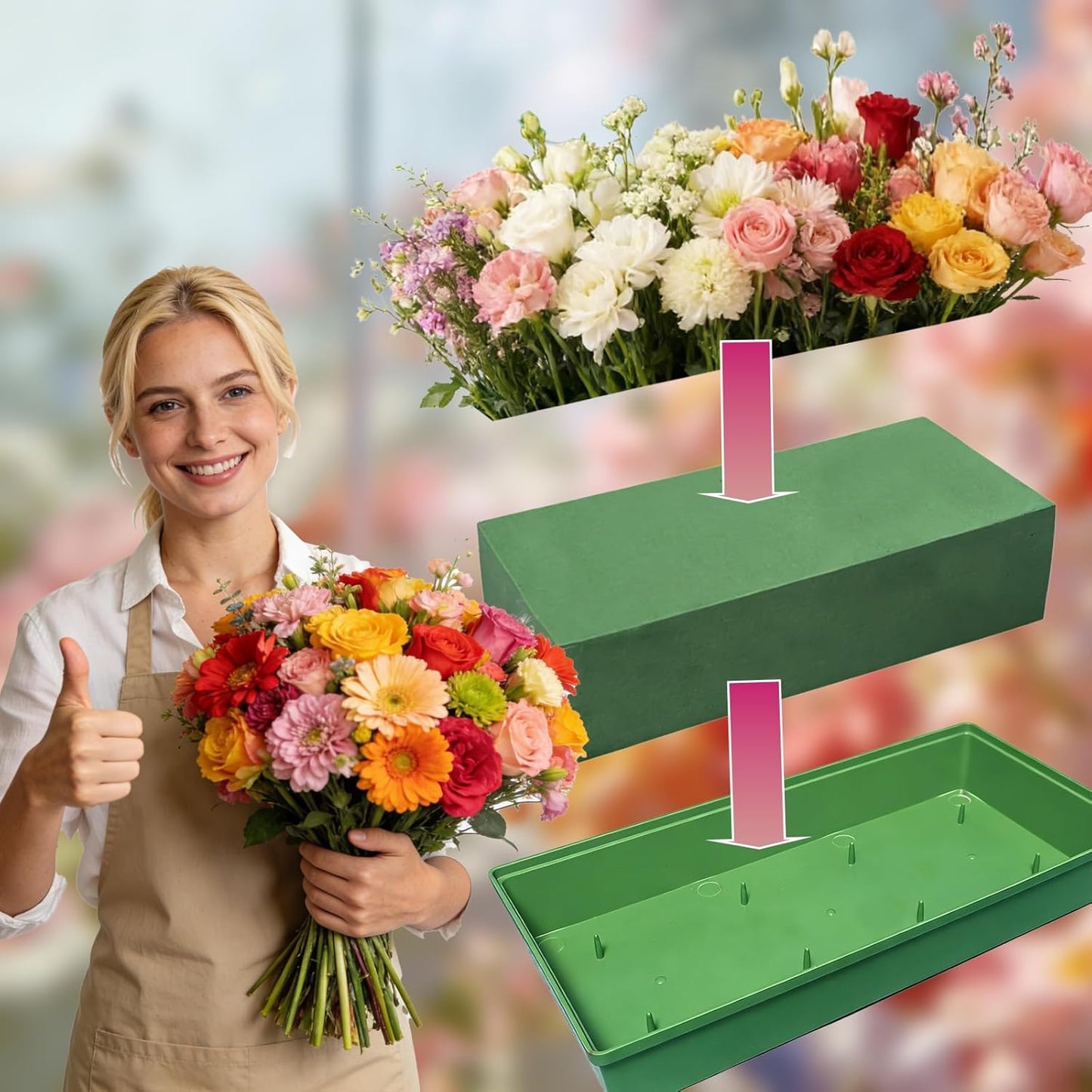 10Pcs Floral Foam Tray 10.7 Inch Plastic Tray for Flower Foam, Flower Arrangements Supplies, Table Centerpieces for Wedding Party Festival