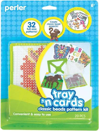 Perler 80-70729 Biggie Fuse Bead Pattern Cards and Pegboards, Multicolor, Small, 20pcs