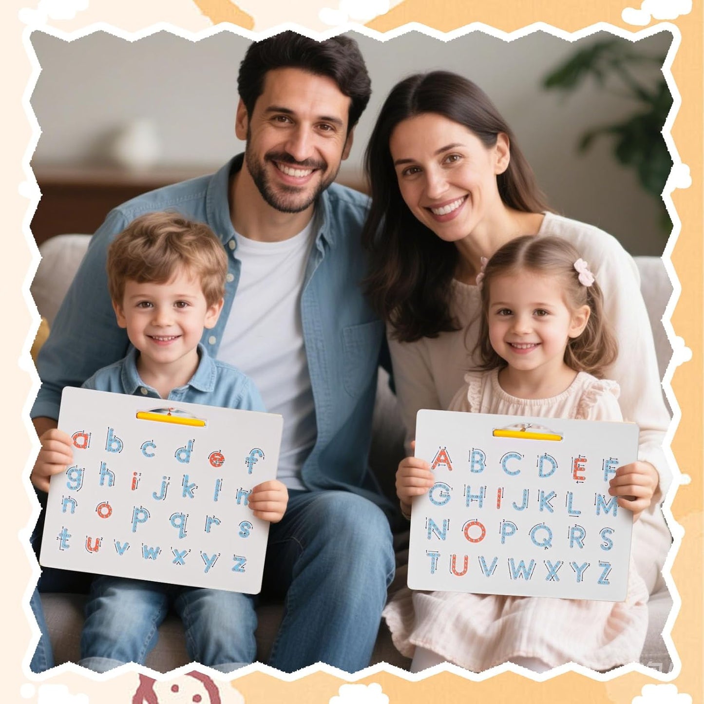 LovesTown Magnetic Alphabet Tracing Board, Double Sided Magnetic Letter Board for Kids Preschool Educational Learning Toys for Toddlers