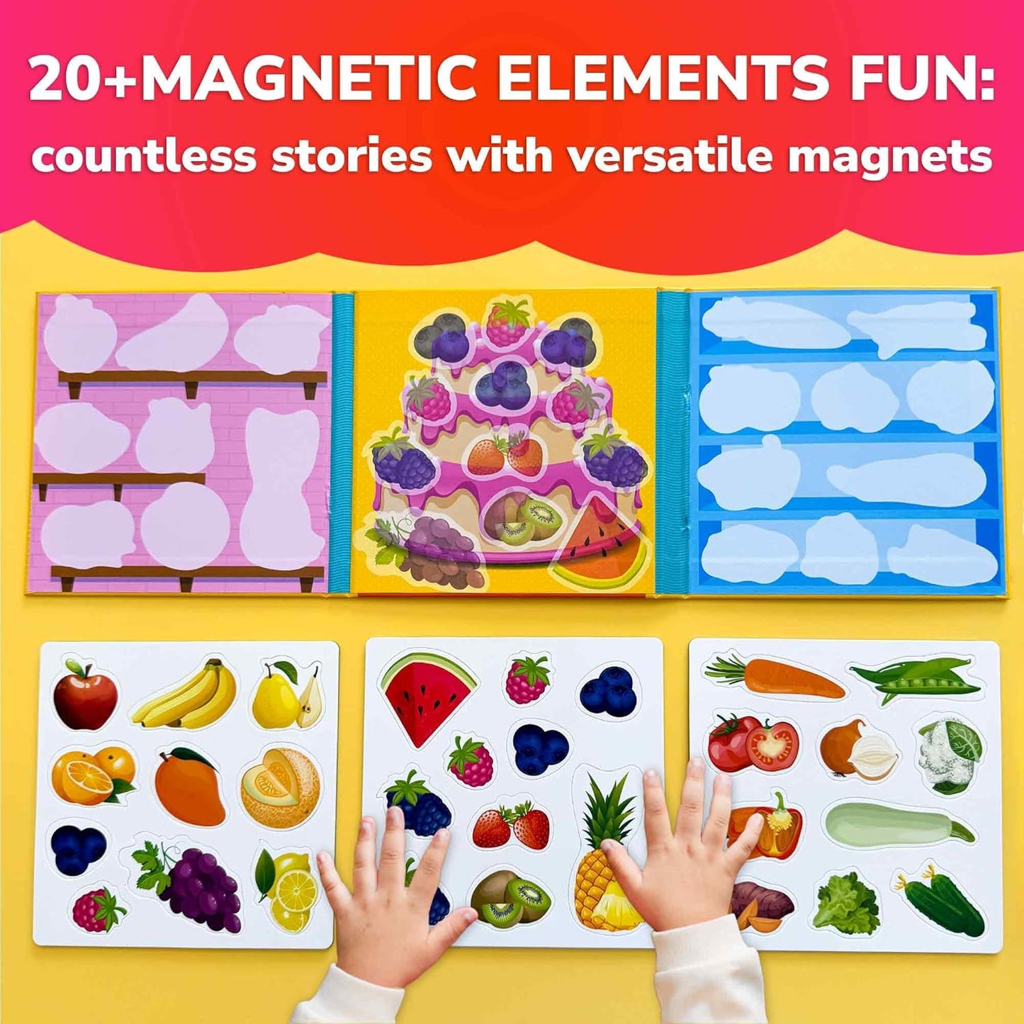 QUOKKA Travel Magnetic Puzzles for Toddlers 1-3 – 20+Pcs Farm Toy Game with Extra-Long Play Book – Fun Travel Game for Kids Ages 3-5 – Strong Magnets for Car Activities – Fun Toddler Puzzle Ages 2-4