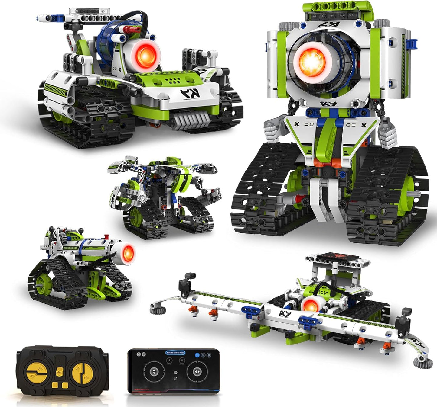 5 in 1 STEM Robot Building Kit with APP Remote Control, 705 PCS Engineering Robot Toys for Kids Age 8-16, Science Coding RC Robotics Kit Birthday Gifts for Boys Girls 6 7 8 9 10 11 12