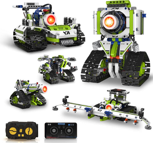5 in 1 STEM Robot Building Kit with APP Remote Control, 705 PCS Engineering Robot Toys for Kids Age 8-16, Science Coding RC Robotics Kit Birthday Gifts for Boys Girls 6 7 8 9 10 11 12