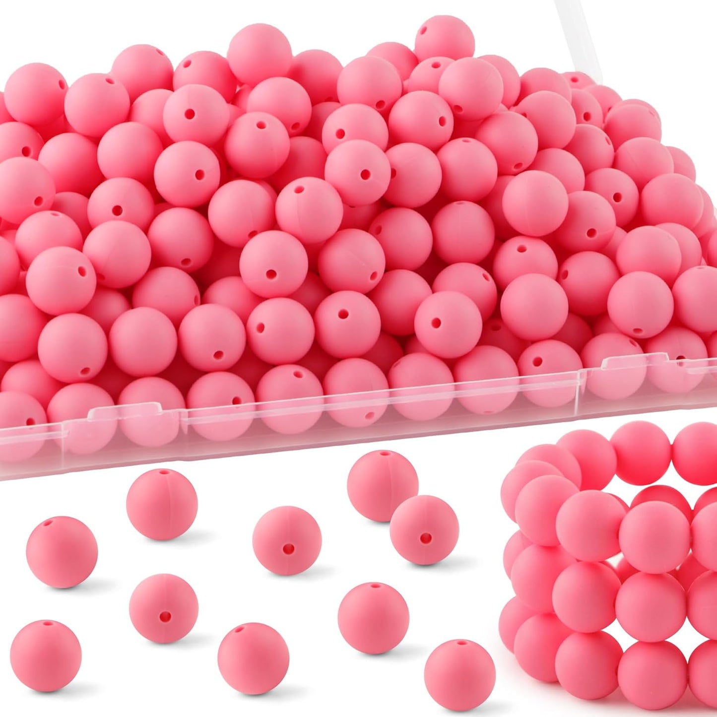 65Pcs 19mm Silicone Beads for Keychain Making Bracelet Necklace, Bulk Round Silicone Beads for Pens（Christmas Green） - Colors B