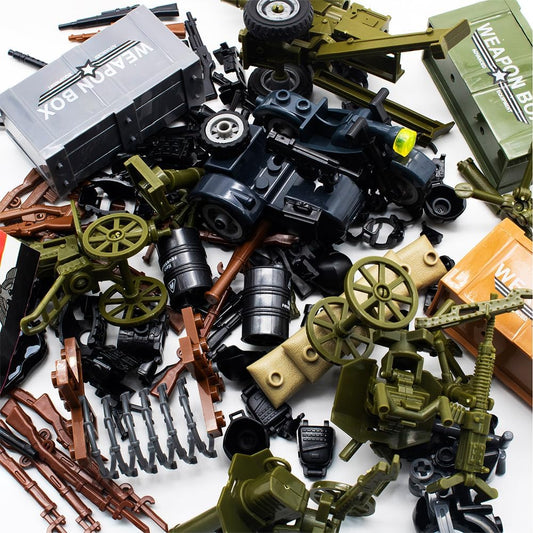 WW2 Military Soldier Weapons Pack Accessories Kits Toys, Army Equipment Gear Sets Blocks Model Weapon Sets for German Soldier Figures, Accessories Compatible with Major Mini Figure, Birthday Gift