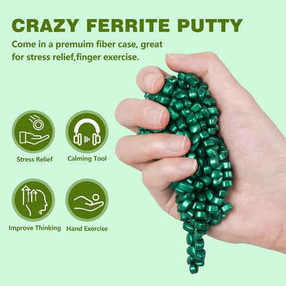 Umnodobn Magnet Slime Putty, Fidget Toy Ferrite Putty Beads, Hematite Magnetic Stones Eggs with 1.26 inch Magnet Balls, Cool Desk Toy, EDC Toy Science Kit Gift