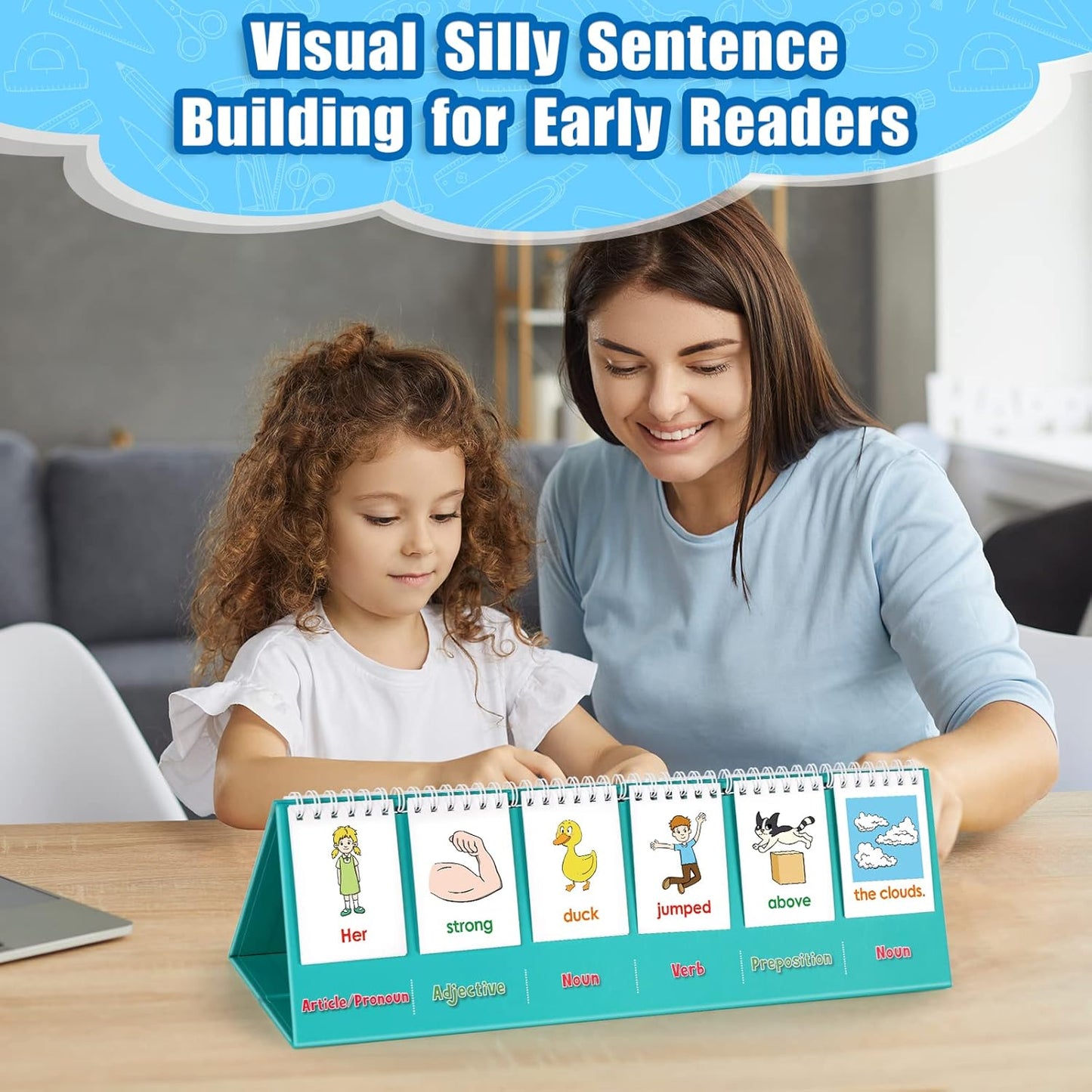 Aizweb Sentence Building for Kids,Speech Therapy Learn to Read for Preschool Kindergarten 1st 2nd Grade Classroom Must Haves,Phonics Reading Learning Games,Special Education for Homeschool Supplies