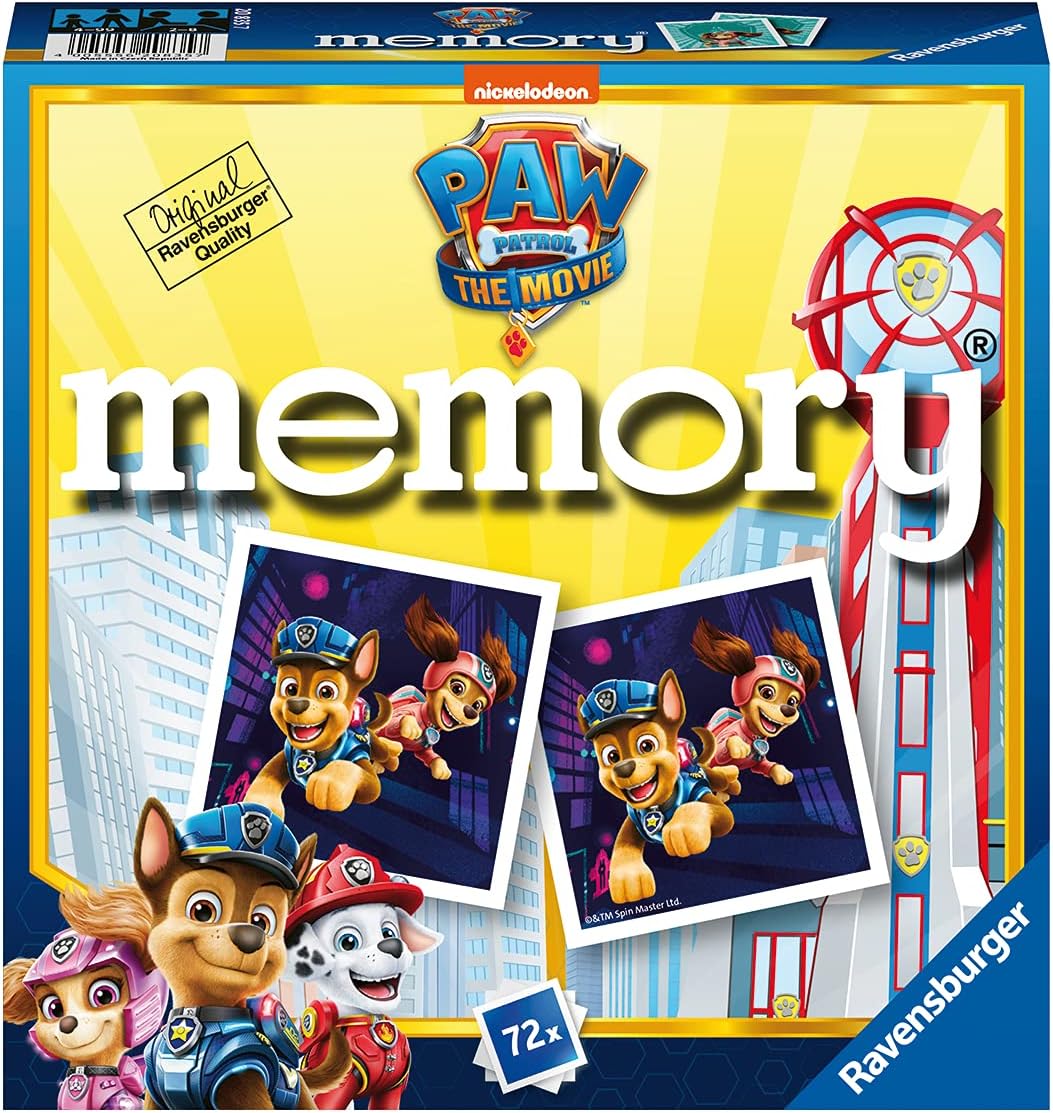Ravensburger Paw Patrol The Movie Mini Memory Matching Picture Snap Pairs Game for Kids Age 3 Years and Up