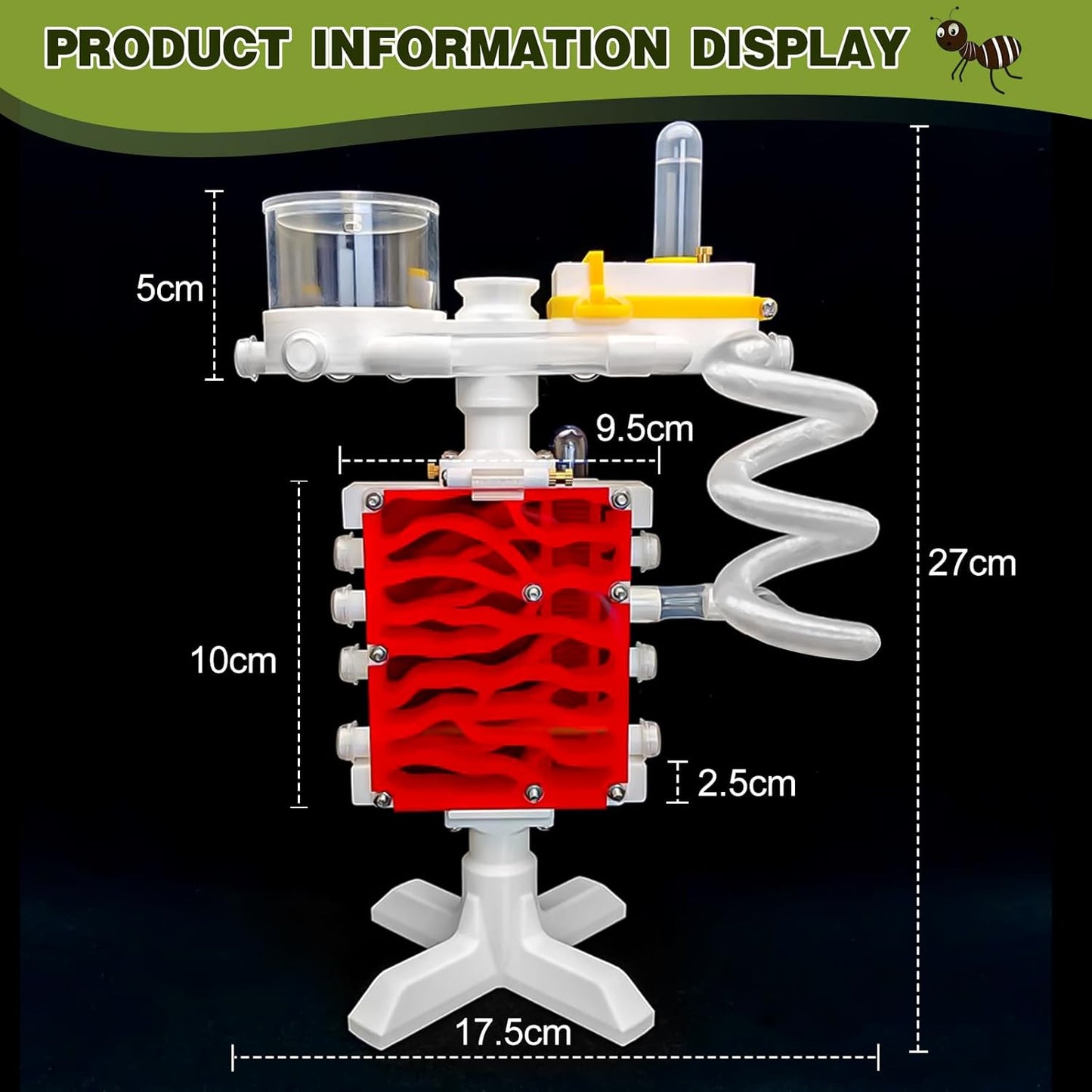 Ant Farm Castle 3D Printed Ant Farms Habitat Ant Colony for Kids, Adults, Student Acrylic Terrarium Nest with Connecting Tubes for Ant Behavior Study and Educational & Learning Science Viewing Kit