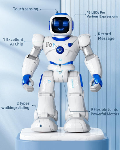 Ruko 1088 Large Robot Toys for Boys, STEM Programmable Remote Control Robot, Electronics Educational Birthday for Kids 4 5 6 7 8 Year Old, Green