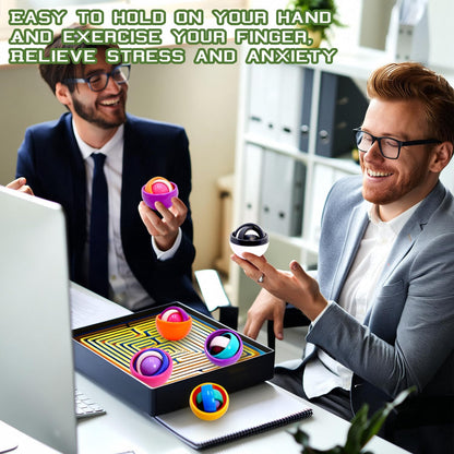 6 Pack Orbit Ball Toy, Fidget Cubes Top Spinning Toy, Great Party Favor Gifts & Creative Decompress Toys, Puzzle Games as Stress Relief Gifts for ADHD Kids Children's Day Gifts