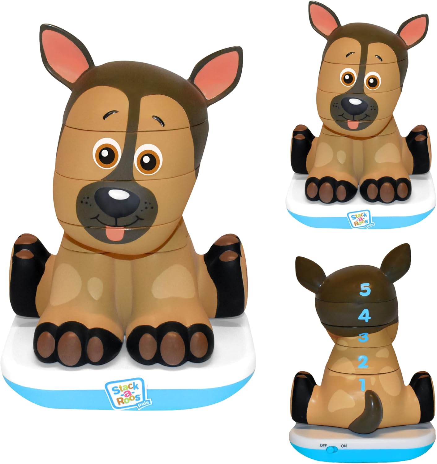 Stack-a-Roos Baby Giraffe by Salus Brands - Animal Stacking Toy, Educational Early Learning Toy for Infants Babies Toddlers, Age 12+ Months - Great Baby Gifts, STEM