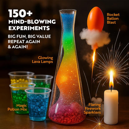 Playz Kaboom! 50+ Explosive Science Experiments Kit for Kids Age 8-12 with 25 Playz Lab Token Experiments - Chemistry Set STEM Learning & Educational Toys & Gifts for Boys, Girls, Teenagers & Kids