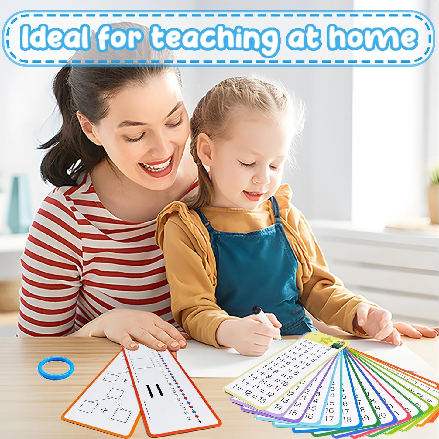 Multiplication Flash Cards 0-12, 15PCS Times Table Flash Cards Chart, with Dry Erase Markers Sorting Ring, 1st, 2nd, 3rd Grades Educational Math Multiplication Game for Kids Classroom Home