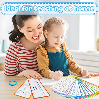 Multiplication Flash Cards 0-12, 15PCS Times Table Flash Cards Chart, with Dry Erase Markers Sorting Ring, 1st, 2nd, 3rd Grades Educational Math Multiplication Game for Kids Classroom Home