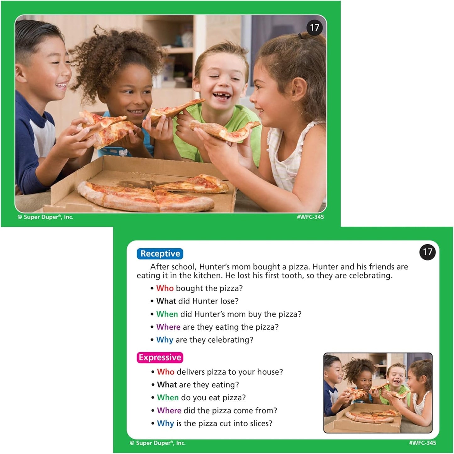Super Duper Publications | Webber® Photo Cards – WH Questions | Flashcards - Receptive and Expressive Language Skills | Educational Learning Resource for Children