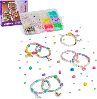 Claire’s DIY Bracelet Kit – 895-Piece Jewelry Making Supplies Set| Clay Heishi Beads, Alphabet, Charms, String| Friendship Bracelet Kit for Girls| Arts & Crafts Activity| Fashion Accessory Gift Age 8+