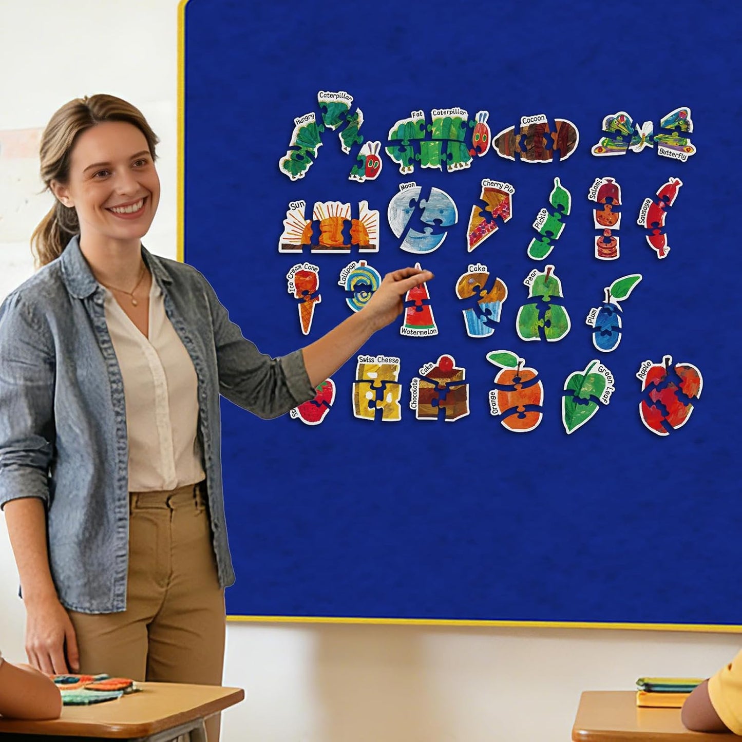 68 Pieces The Very Hungry Caterpillar Matching Game Felt Board Story Sets Alphabet Puzzle Flannel Board for The Classroom Alphabet Game