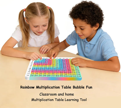 Rainbow Multiplication Table Game Learning Board, 9x9 Educational mathSTEM Sensory Math Toy, Classroom & Homeschool Learning Game, Multiplication Flash Cards Table Chart for Kids