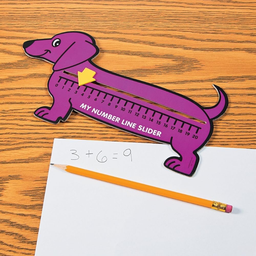 Fun Express Wiener Dog Number Line Sliders - 12 Pieces - Educational And Learning Activities For Kids