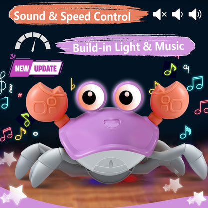 Crawling Crab Gear Set Toy - Tummy Time Musical Crab Toys Stacking & Building Blocks Educational STEM Game for Toddlers & Kids 3-5, 1 2 3 Yr Old Birthday Gift Christmas Stuff for 0-36 Month Boys Girls