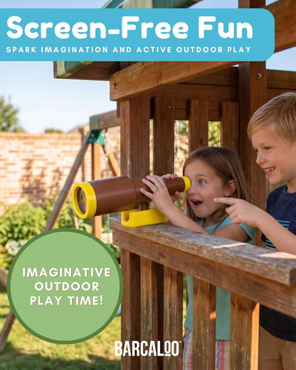 Barcaloo Kids Playset Telescope - Outdoor Backyard Playground Accessories for Kids, Pirate Telescope for Swingset, Jungle Gym, Treehouse, and Playset Accessories