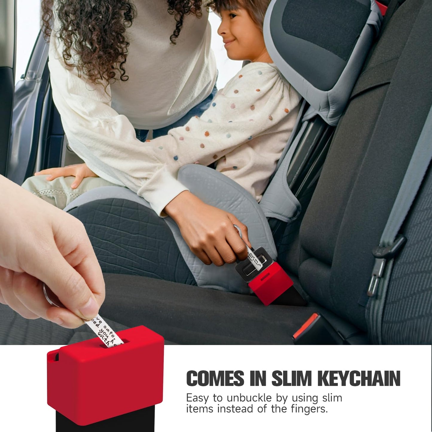 Morlike Silicone Seatbelt Secure Buckle Safety Cover Lock | Keep Children Safe in Car Seat and Prevent Kids from Accidentally Unbuckling | Buckle Guard Fits Almost Vehicles (red,2PACK)