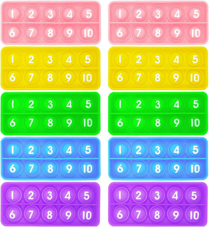 Ten Frame Popper, Math Fidget Sensory Toys, Ten-Frame Counting Toy, Educational Toy for Kids, Classroom Group Learning Activities for Toddler(Pack of 10)