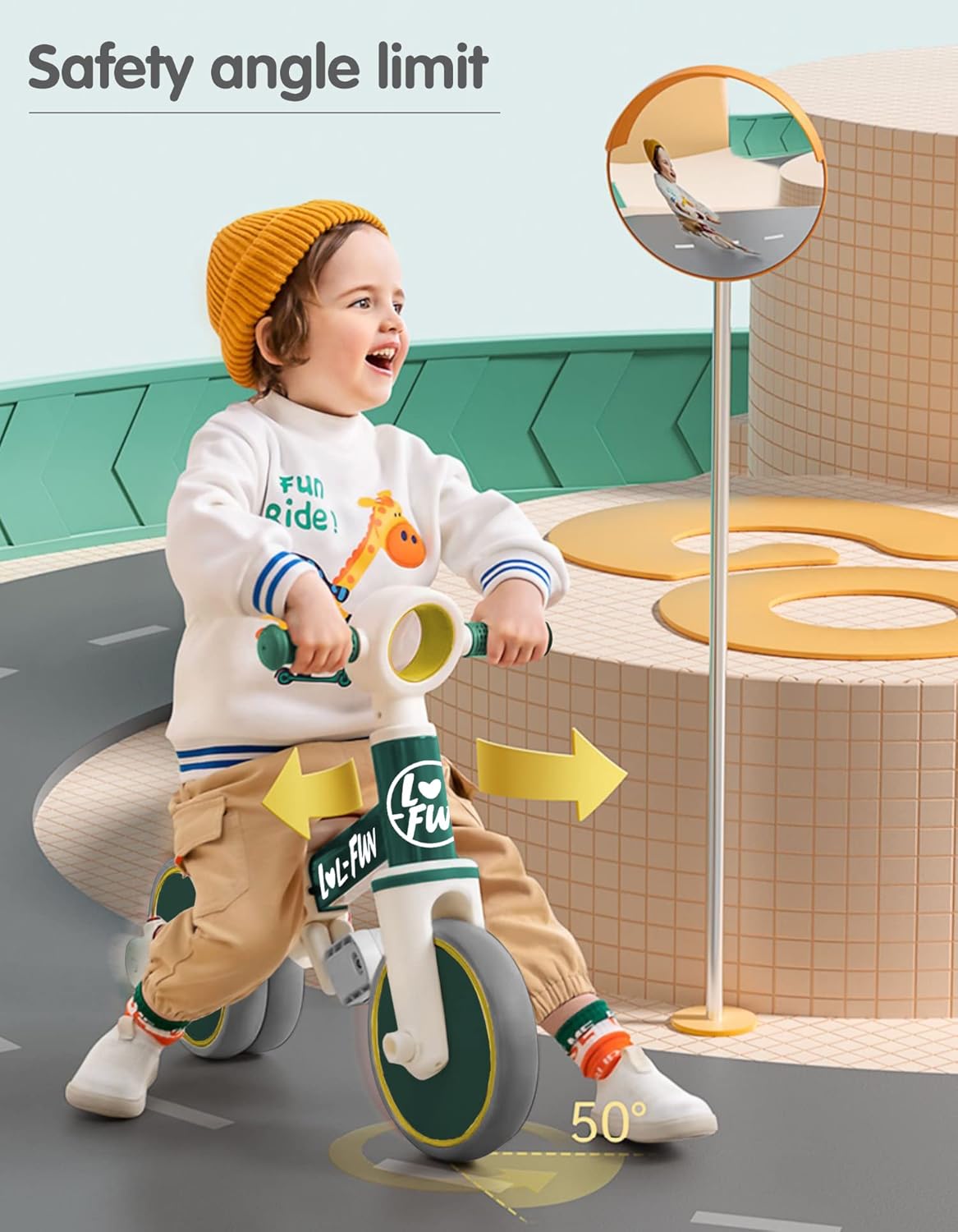 LOL-FUN Tricycle for Toddlers 1-3 Years Old Boys Girls Toy, 4 in 1 Baby Balance Bike for 1 2 Year Old Gift, Kids Bicycle with Easy Assembly Removable Pedal